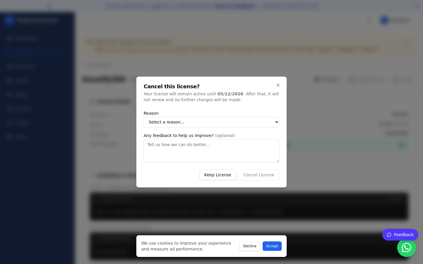 Cancel dialog