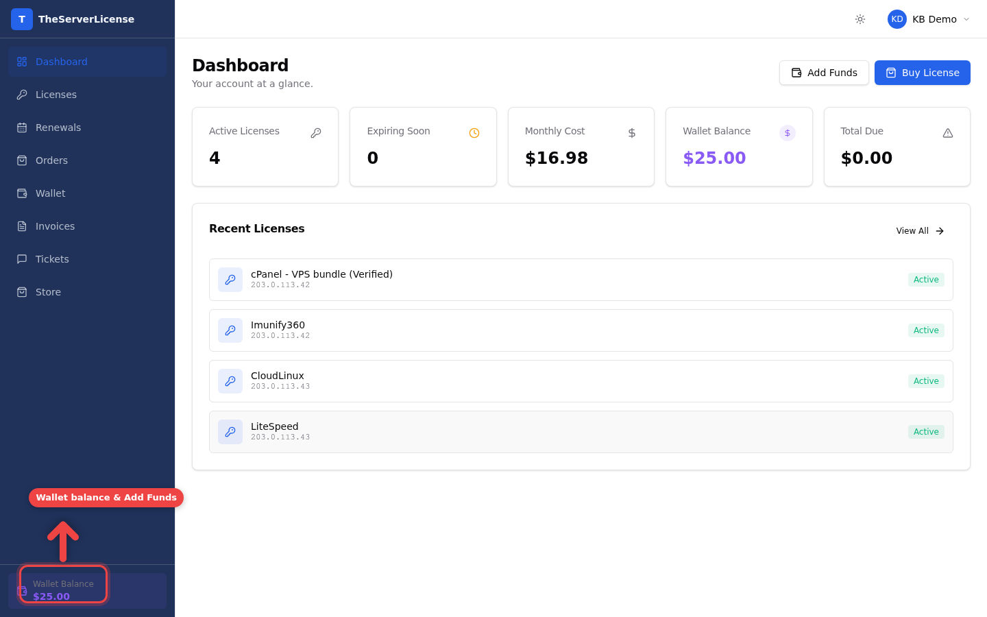 Wallet Balance card