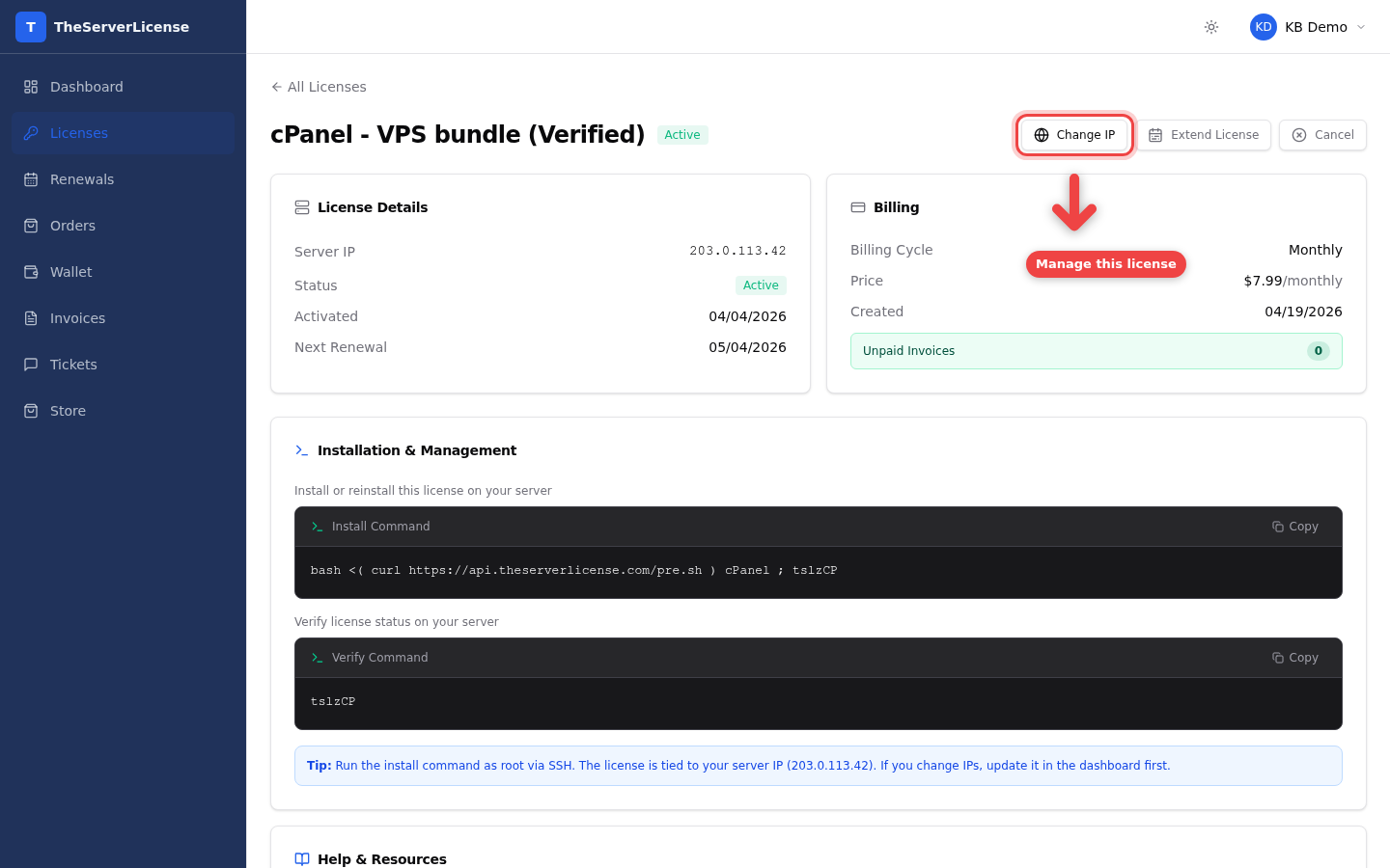 License detail