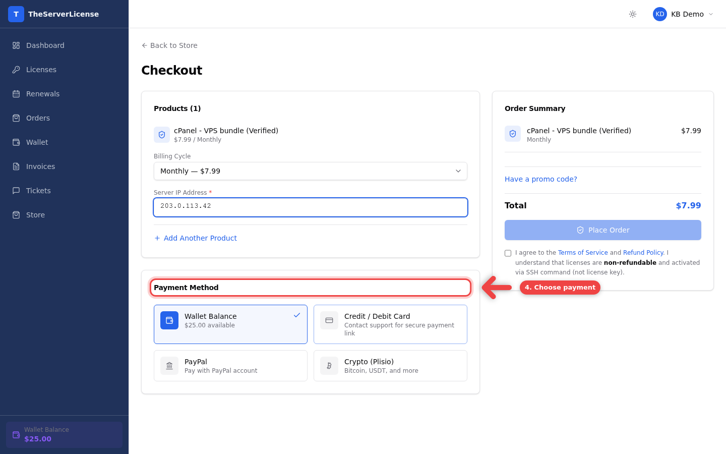 Payment method options
